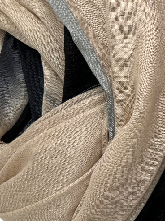 Leigh & Luca Champagne & Black - Lux Modal Scarf