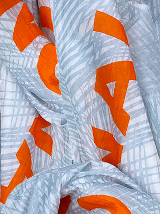 D/Luca Palm Orange - Silk Cotton Scarf