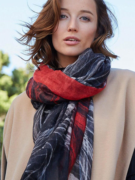 D/Luca Warp - Shades of Black & White - Fine Cashmere Scarf