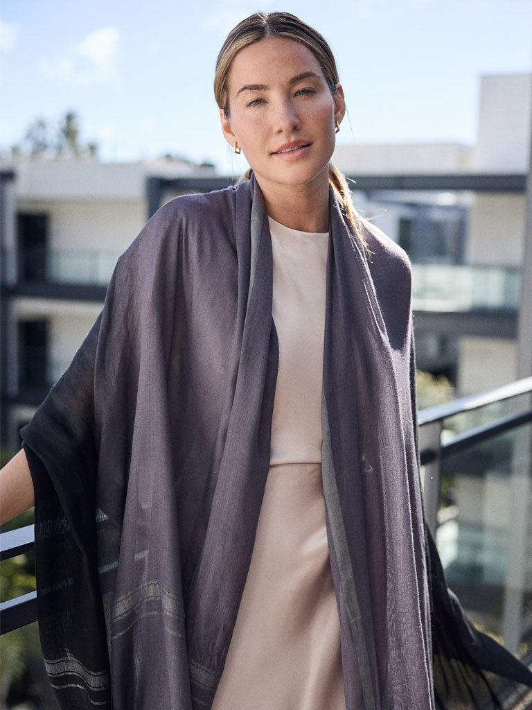 Leigh & Luca Charcoal & Black - Lux Modal Scarf