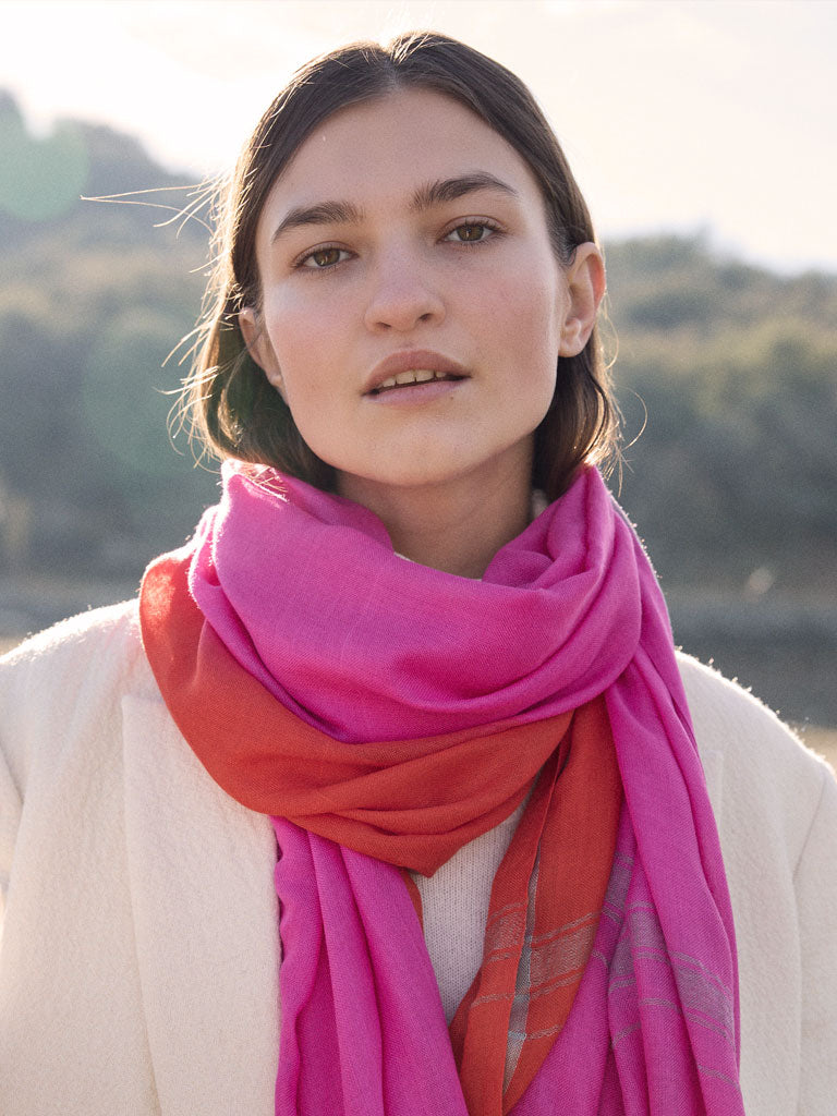 Leigh & Luca Pink & Fire - Lux Modal Scarf