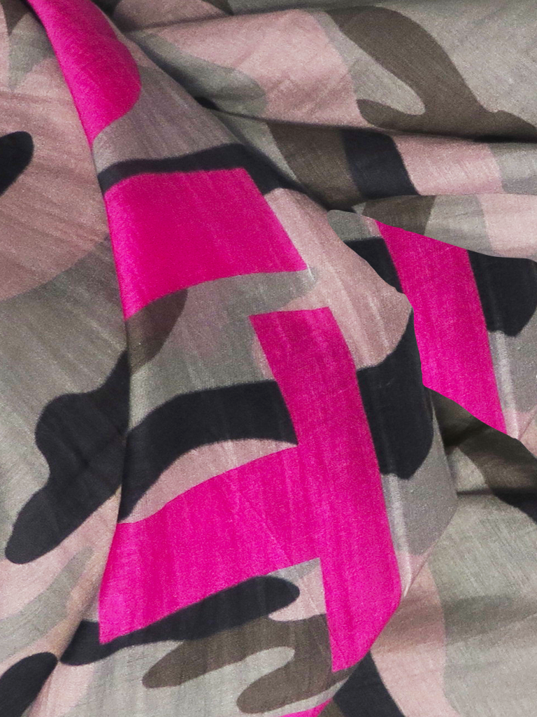 D/Luca Camouflage Pink Unconditional - Silk Cotton Scarf