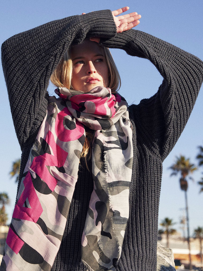 D/Luca Camouflage Pink Unconditional - Silk Cotton Scarf