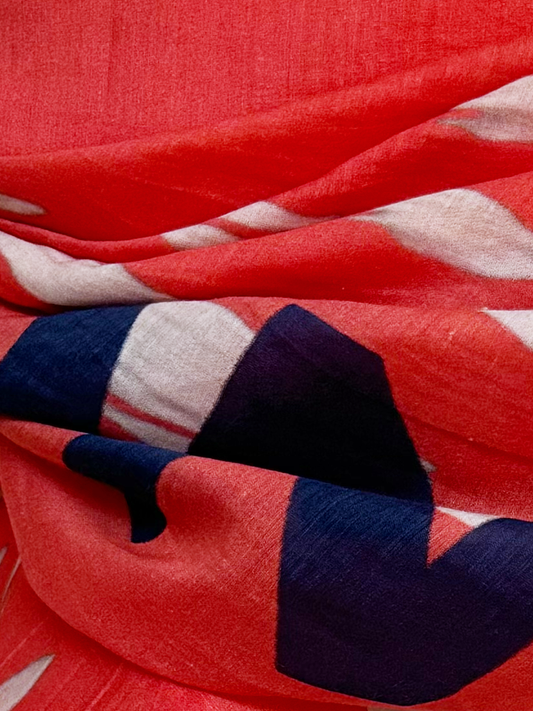 D/Luca Feather Coral Unconditional - Silk Cotton Scarf