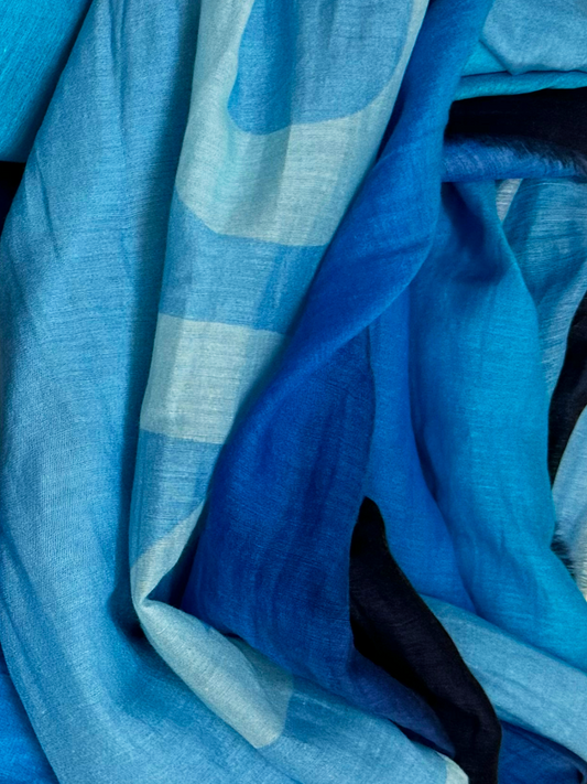 D/Luca Sanctuary Shades of Blue - Silk Cotton Scarf