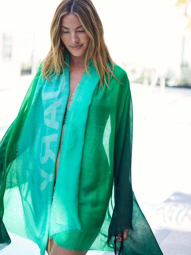 D/Luca Sanctuary Shades of Green - Silk Cotton Scarf
