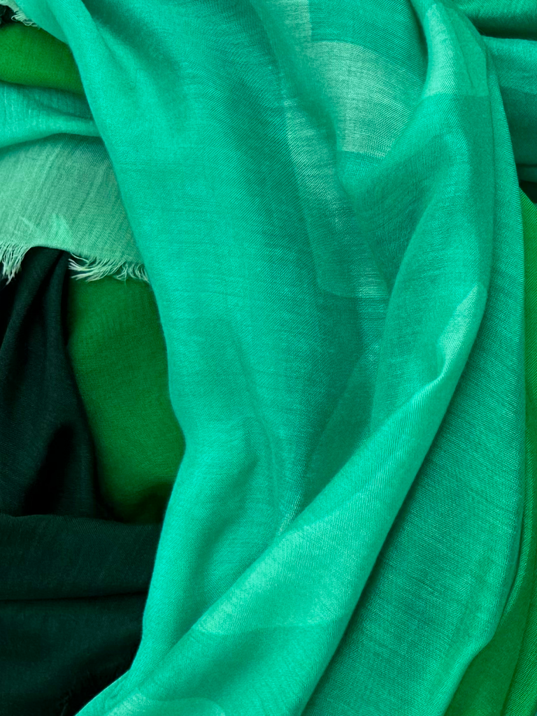 D/Luca Sanctuary Shades of Green - Silk Cotton Scarf