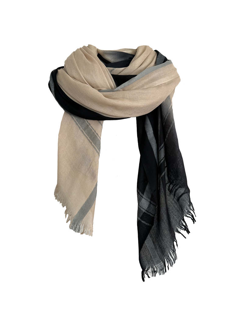 Leigh & Luca Champagne & Black - Lux Modal Scarf