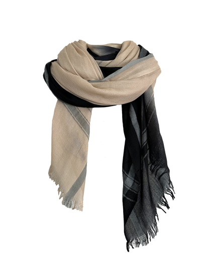 Leigh & Luca Champagne & Black - Lux Modal Scarf