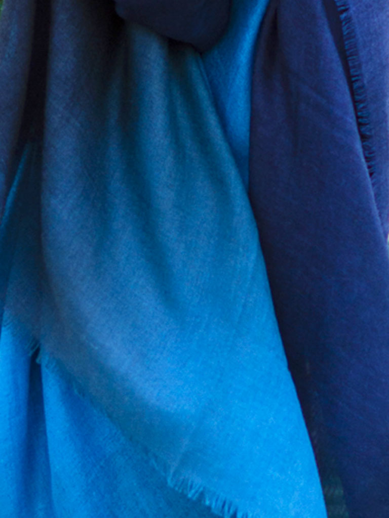 D/Luca   - Sanctuary Shades of Blue - Fine Silk Cashmere Scarf