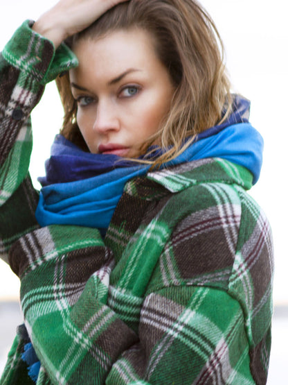 D/Luca   - Sanctuary Shades of Blue - Fine Silk Cashmere Scarf