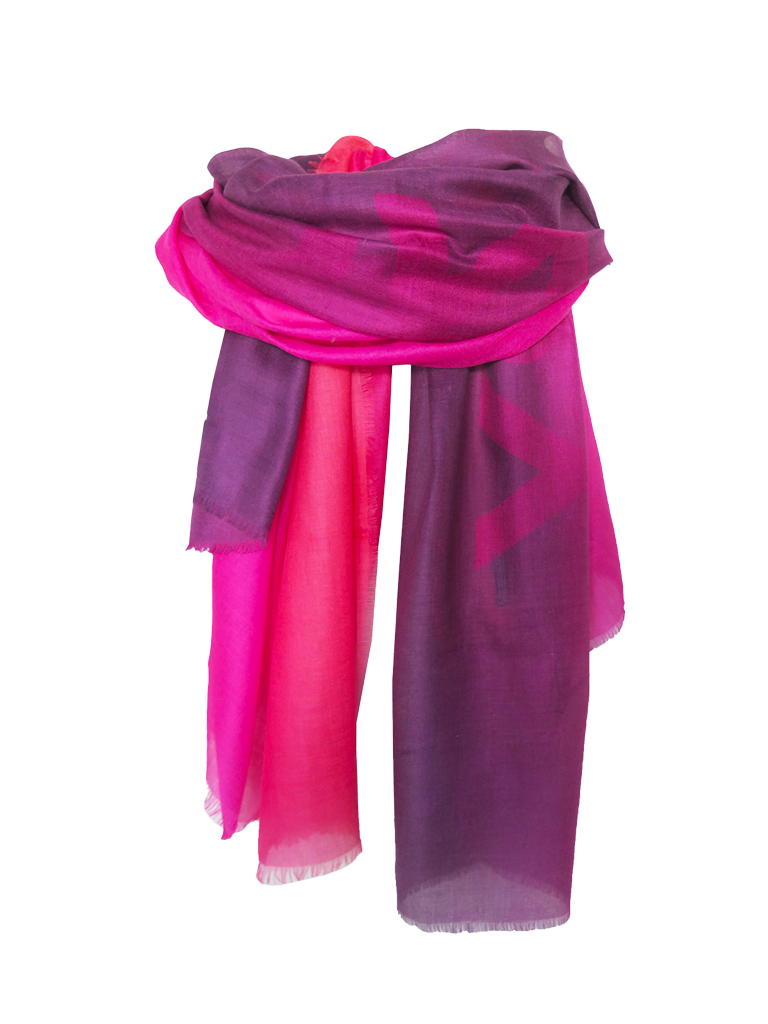 D/Luca   - Sanctuary Red Rubin Pink - Fine Silk Cashmere Scarf