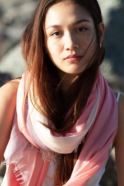 D/Luca   - Sanctuary Shades of Blush - Fine Silk Cashmere Scarf