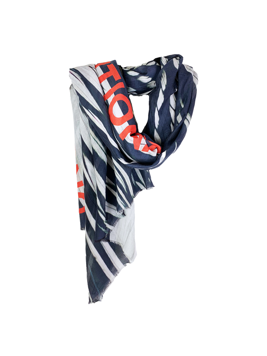 D/Luca Feather Navy Unconditional - Silk Cotton Scarf