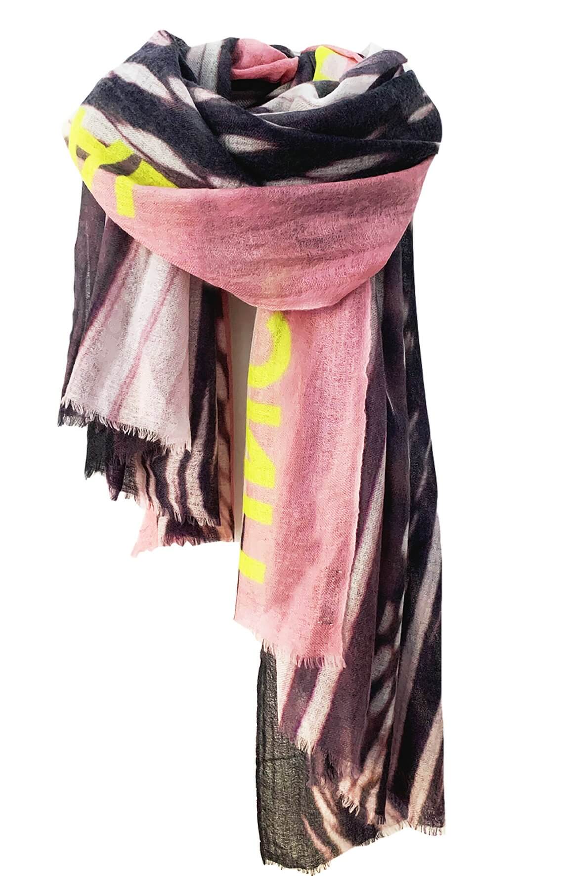 D/Luca Feather Unconditional Nude & Black - Fine Cashmere Scarf