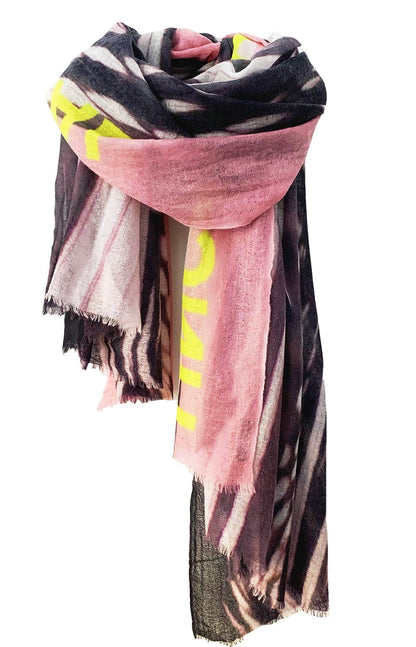 D/Luca Feather Unconditional Nude & Black - Fine Cashmere Scarf