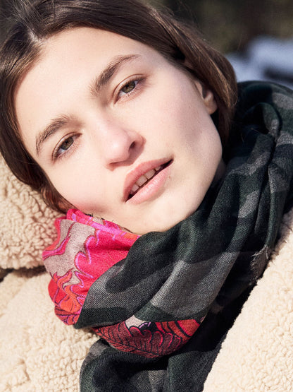 D/Luca Camouflage Woodland & Bird of Paradise - Fine Cashmere Scarf