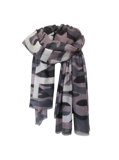 D/Luca Camouflage Grey/Blue Unconditional - Fine Cashmere Scarf