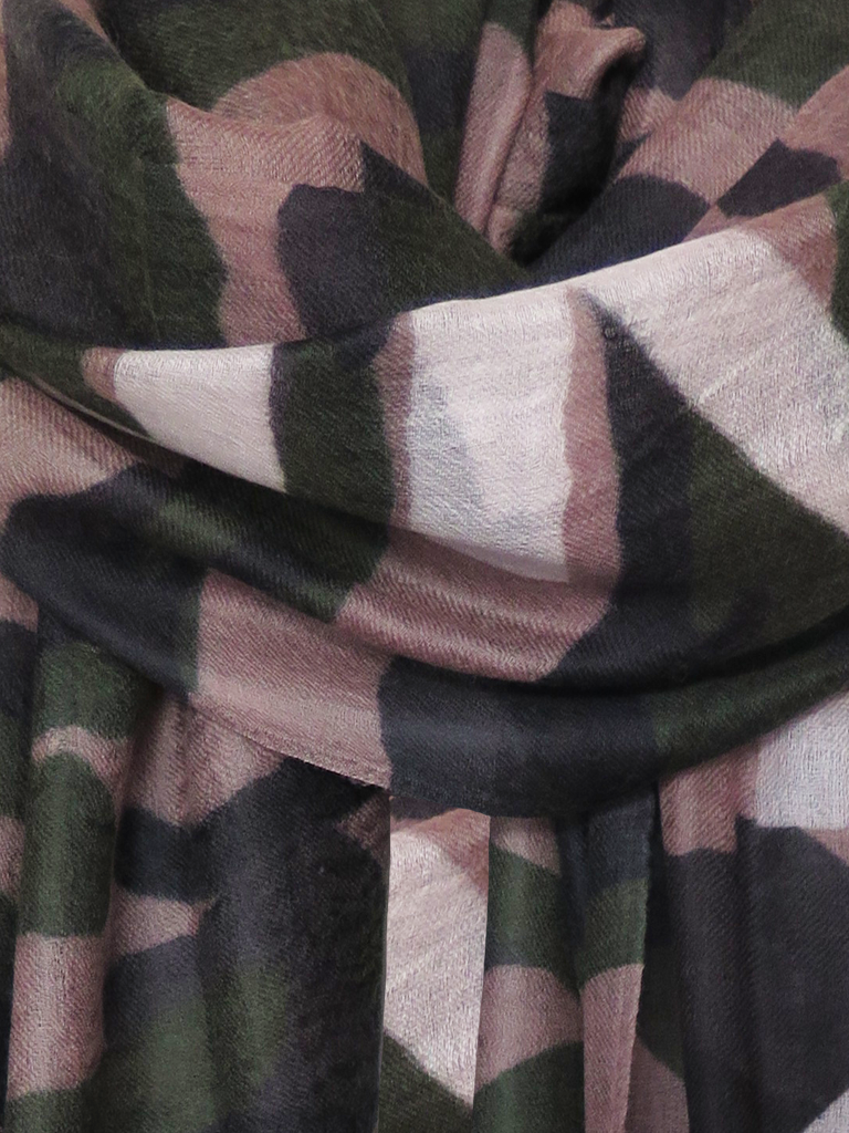 D/Luca Camouflage Olive Unconditional - Fine Cashmere Scarf
