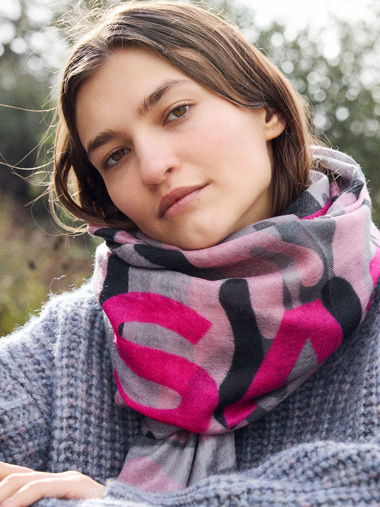 D/Luca Camouflage Sanctuary Pink - Fine Cashmere Scarf