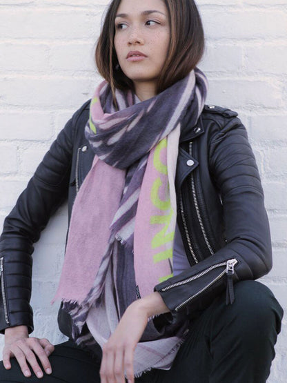 D/Luca Feather Unconditional Nude & Black - Fine Cashmere Scarf