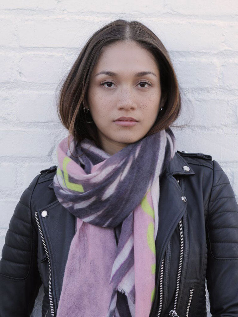 D/Luca Feather Unconditional Nude & Black - Fine Cashmere Scarf