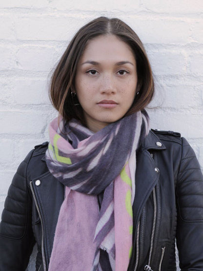 D/Luca Feather Unconditional Nude & Black - Fine Cashmere Scarf