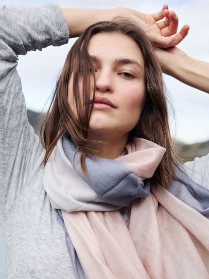 D/Luca   - Sanctuary Shades of Sand & Grey - Fine Silk Cashmere Scarf