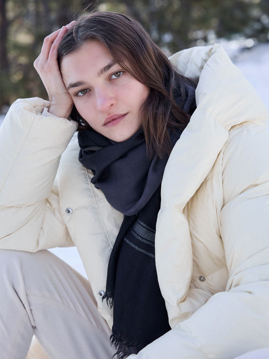 Leigh & Luca Charcoal & Black - Lux Modal Scarf