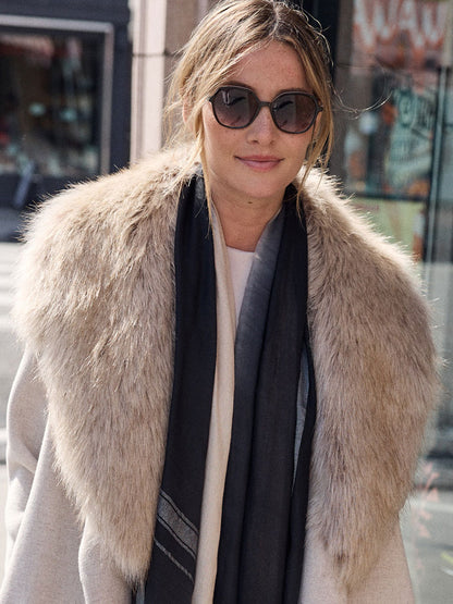 Leigh & Luca Champagne & Black - Lux Modal Scarf