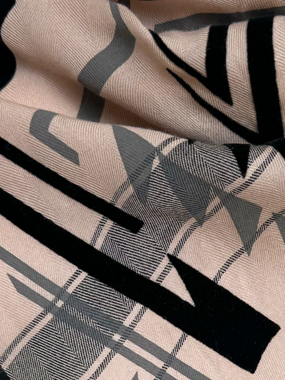 Leigh & Luca Aztek Nude Triangle - Fine Cotton Scarf