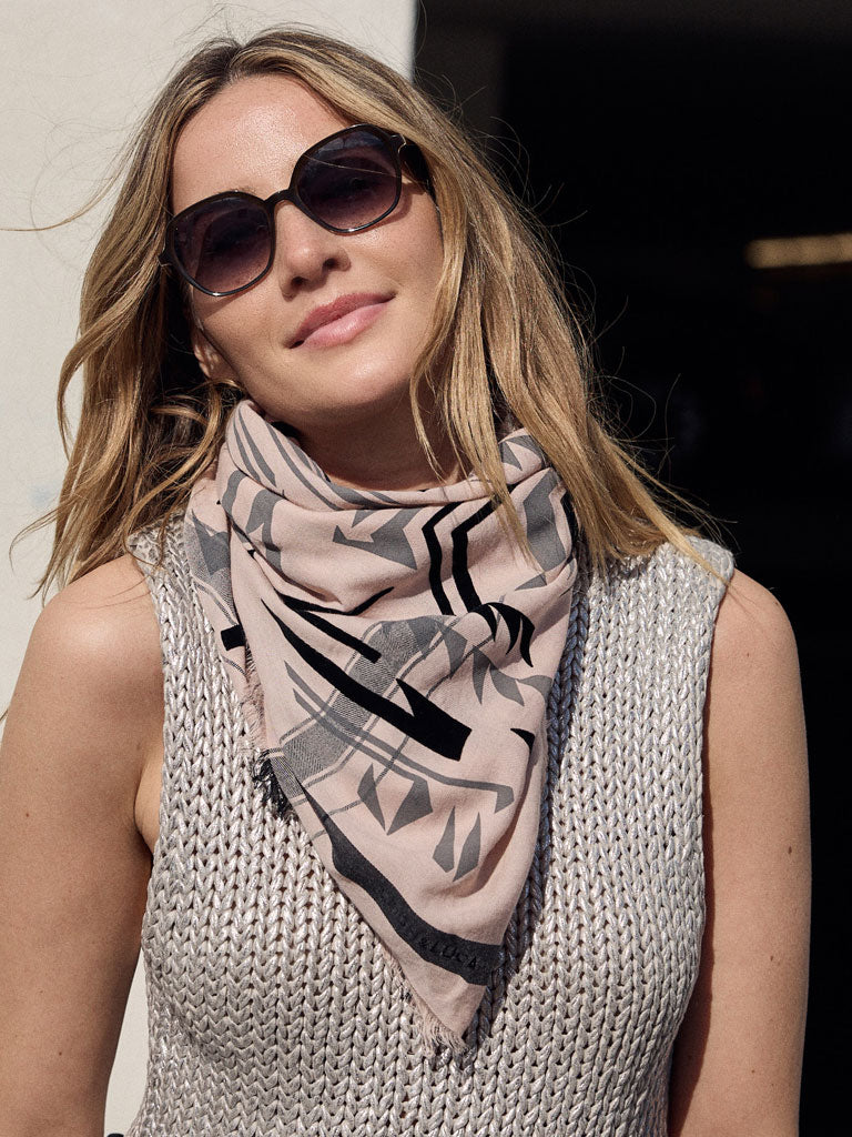 Leigh & Luca Aztek Nude Triangle - Fine Cotton Scarf