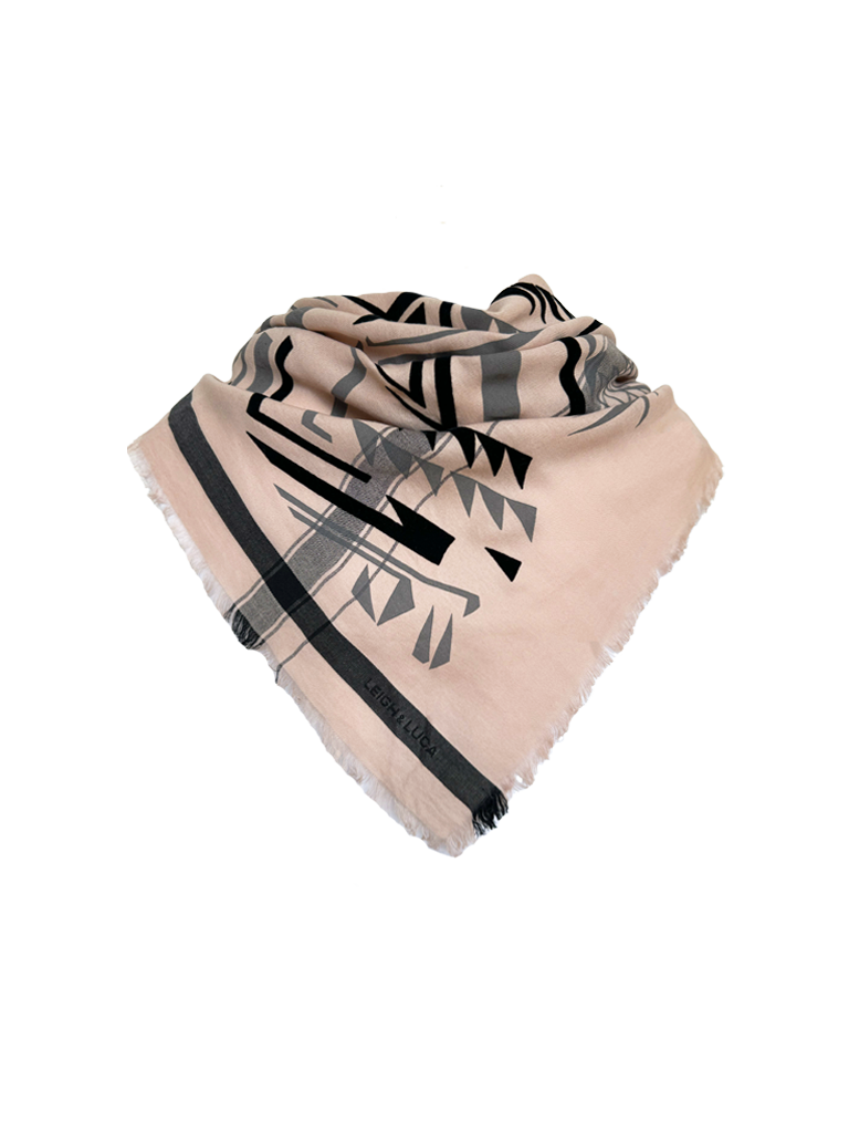 Leigh & Luca Aztek Nude Triangle - Fine Cotton Scarf