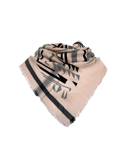 Leigh & Luca Aztek Nude Triangle - Fine Cotton Scarf