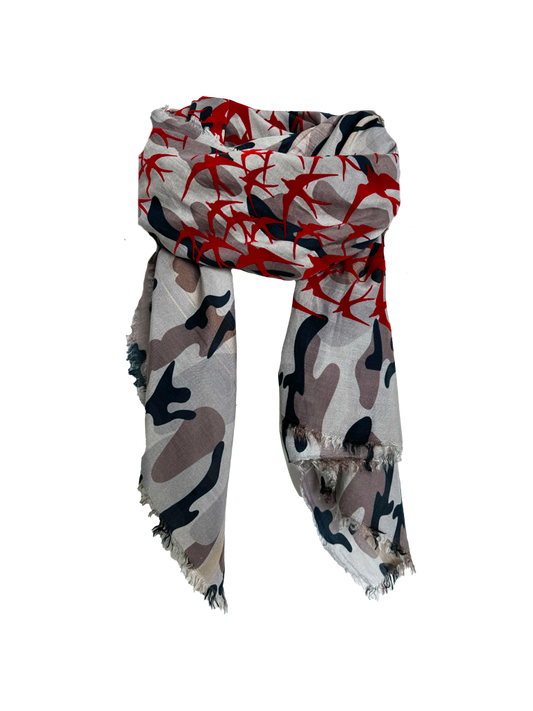 Leigh & Luca Freedom Marine Camouflage - Silk Cotton Scarf