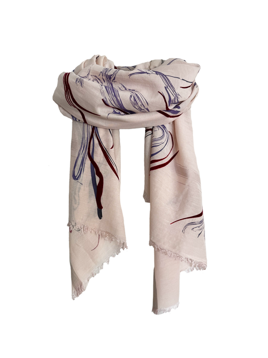 Leigh & Luca Marble Nude- Silk Cotton Scarf