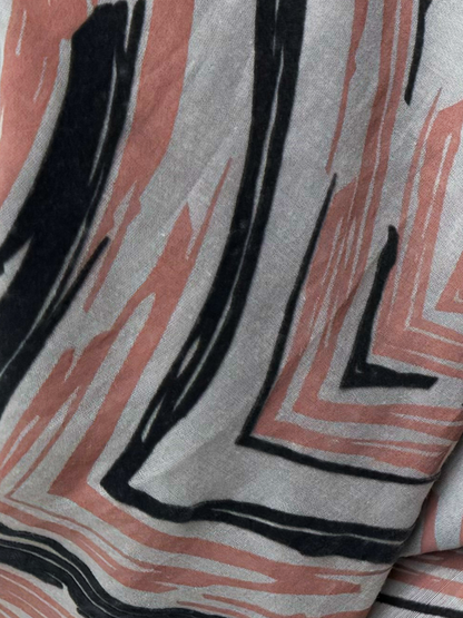 Leigh & Luca Wave Black Nude - Silk Cotton Scarf