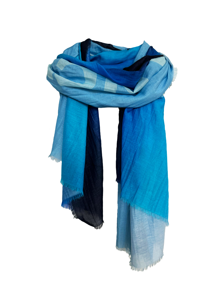 D/Luca Sanctuary Shades of Blue - Silk Cotton Scarf