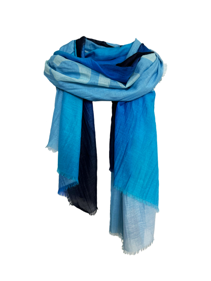D/Luca Sanctuary Shades of Blue - Silk Cotton Scarf